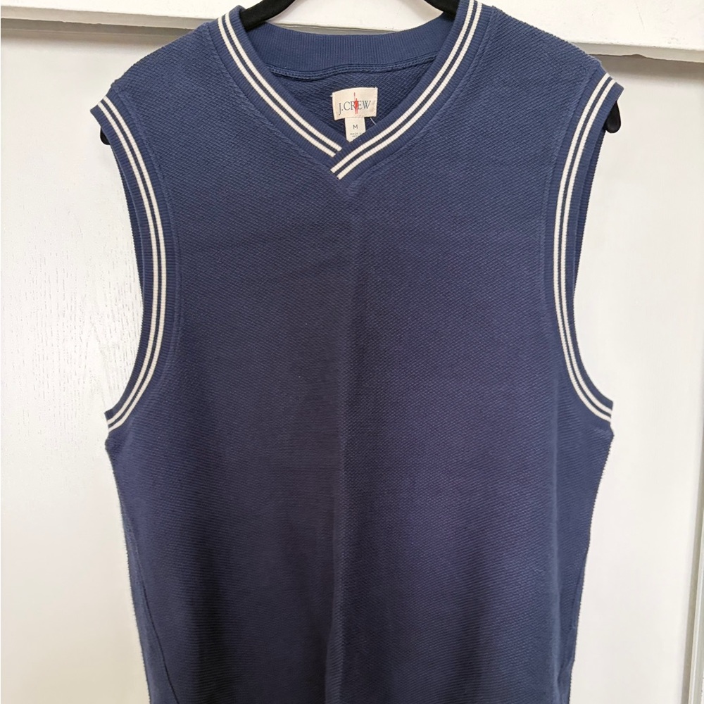 J. Crew Men's Deep Blue V-Neck Sweater